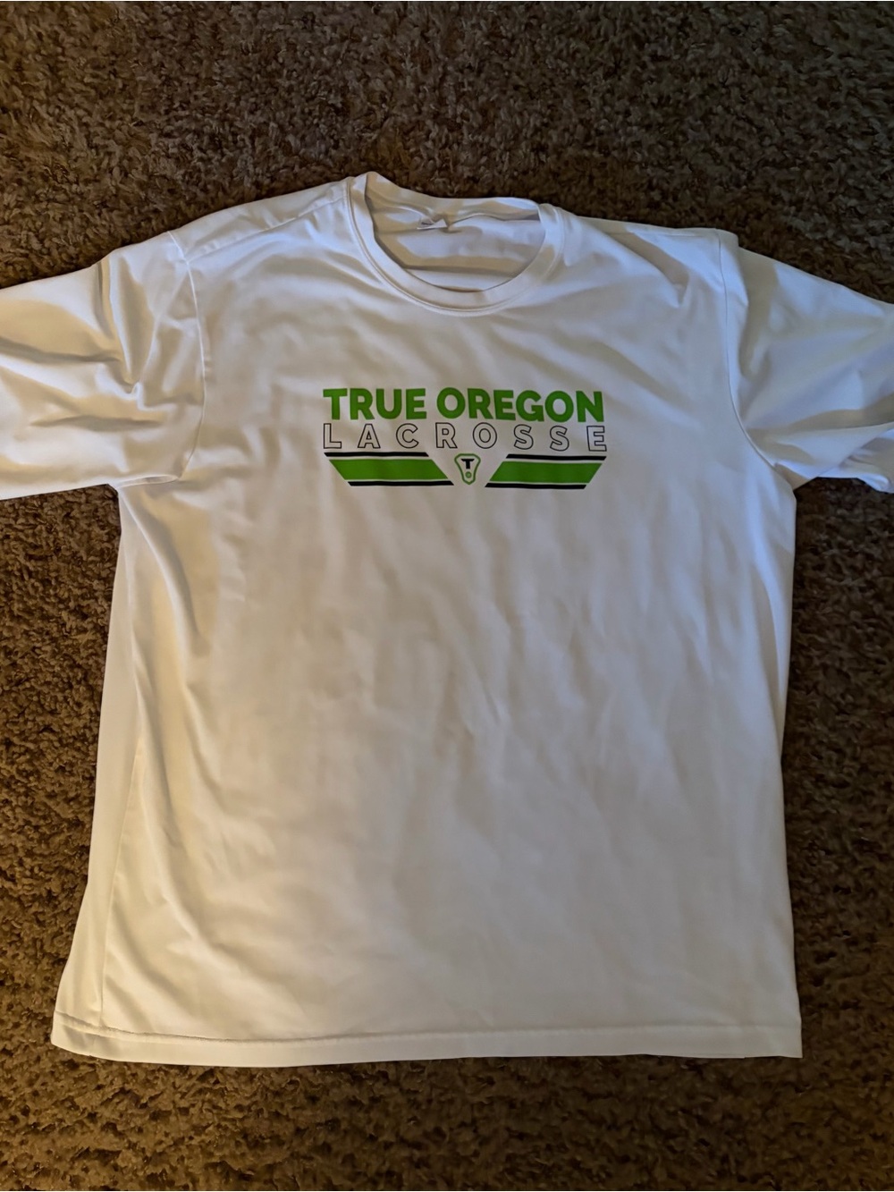 True Oregon Lacrosse Men's White Performance Tee